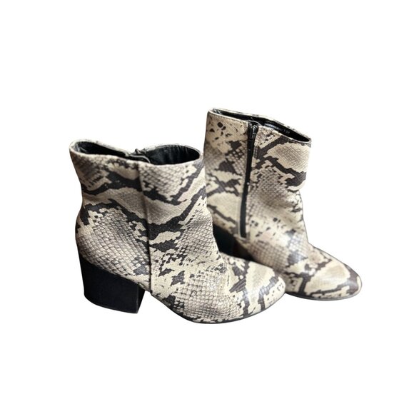 Aaden Snake Print Ankle Boots Womens 7.5M PU Upper Textile Lining*note wear - Picture 10 of 12